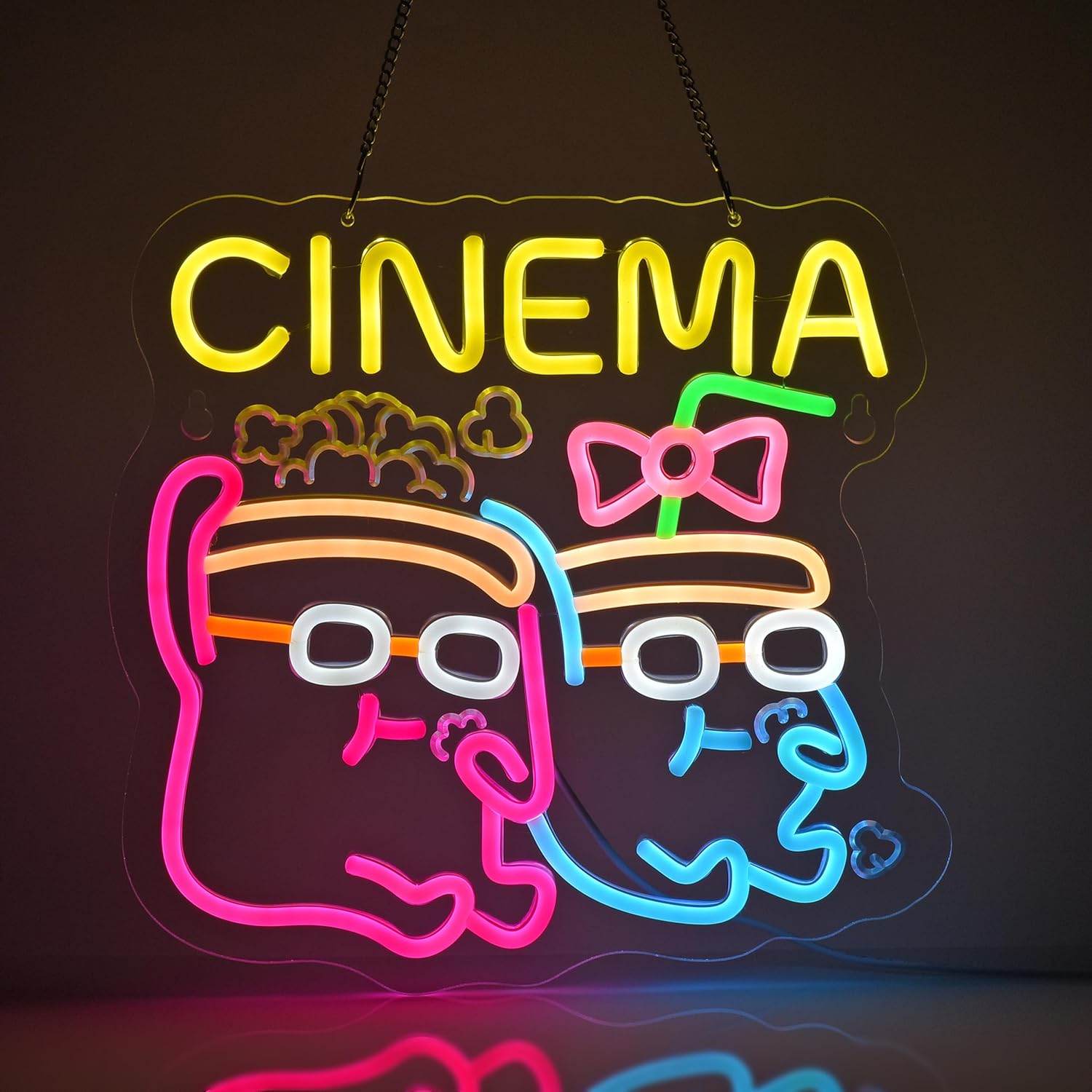Home Cinema Films - لافتة نيون سينما LED، إضاءة نيون