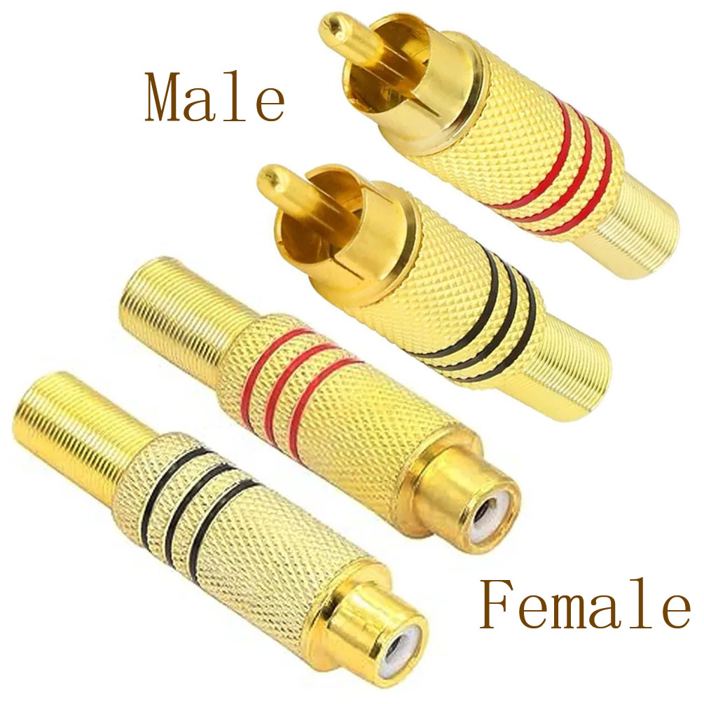 Home Cinema Hall - 4 قطع موصلات RCA مطلية بالذهب