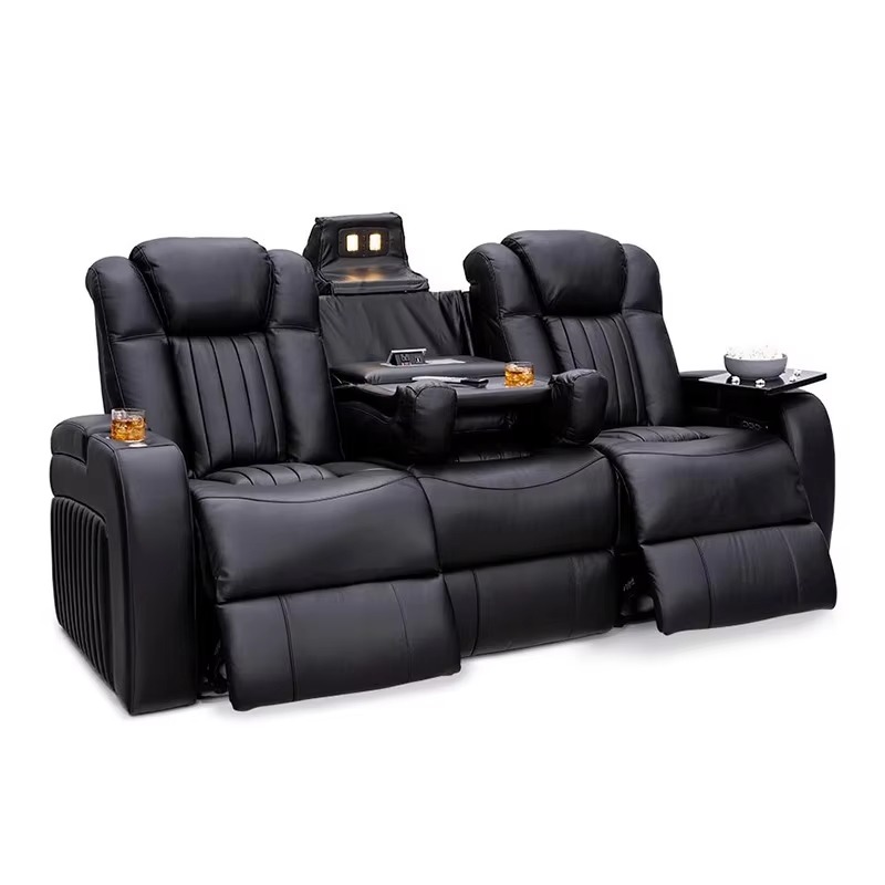 طقم أريكة جلدية قابلة للإمالة  - مراجعة Home Cinema Chairs وسعره