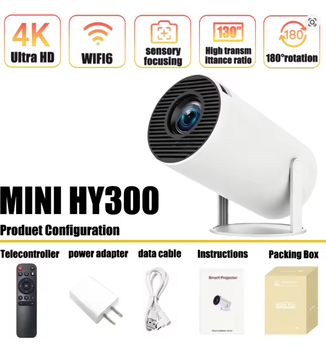 جهاز عرض محمول صغير HY300 بنظا - مراجعة Home Cinema Pc وسعره